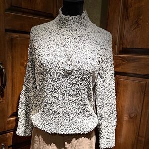 Poof! SOFT- Black and White Knit sweater